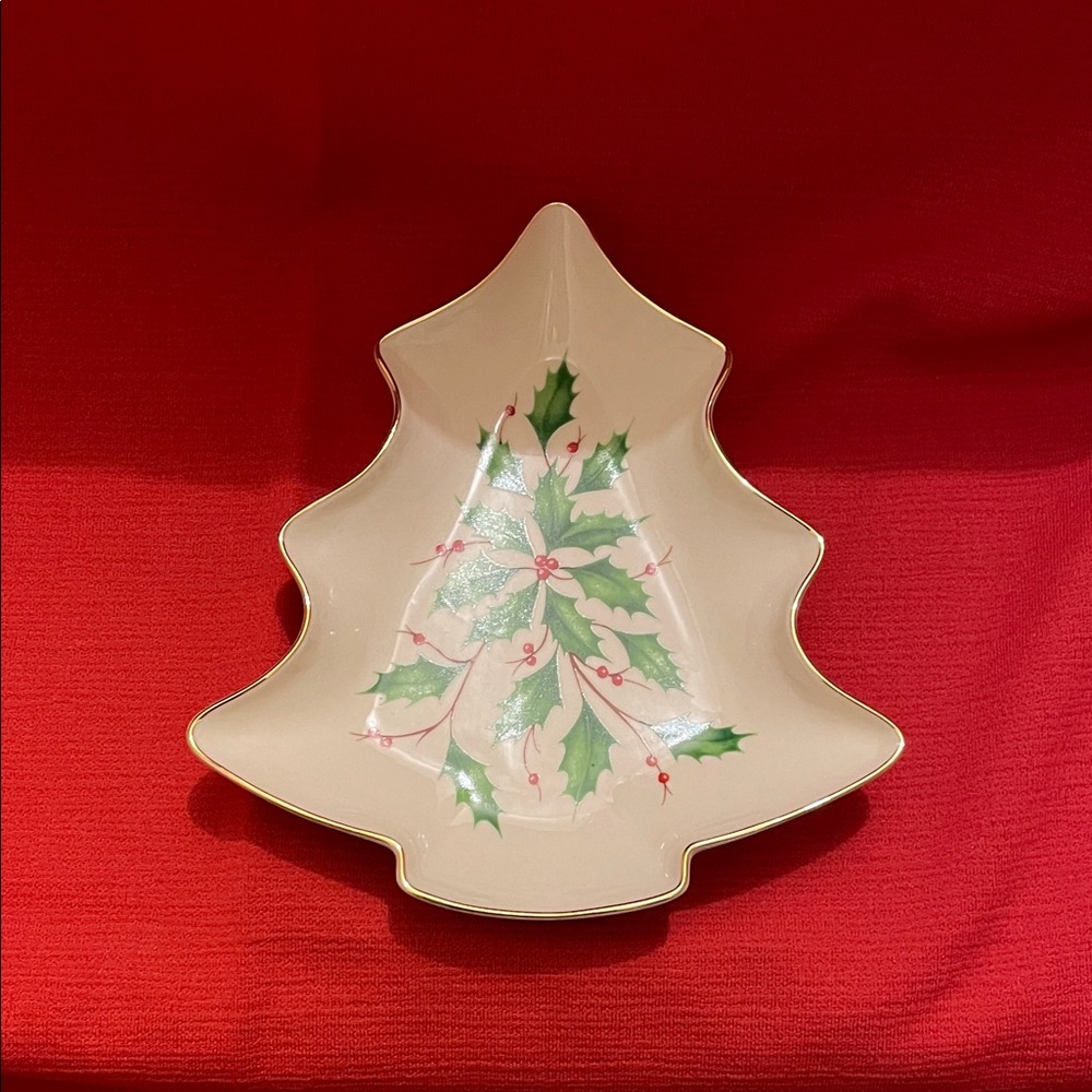Lenox Christmas Tree Shaped Candy Dish